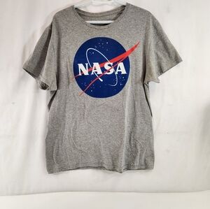 Gray NASA Mens Graphic Tee T-Shirt Large
